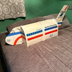 Vintage 1970s Mattel Barbie Friendship Airplane Jet Toy Playset United Airlines